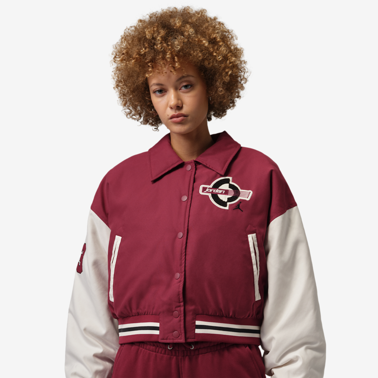 Jordan Brooklyn Varsity Filled Jacket Image 1 of 4. Tap to open photo gallery.