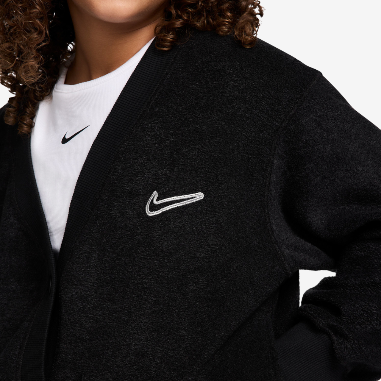 Nike NSW Fleece Long Sleeve Cozy Top Image 3 of 3. Tap to open photo gallery.