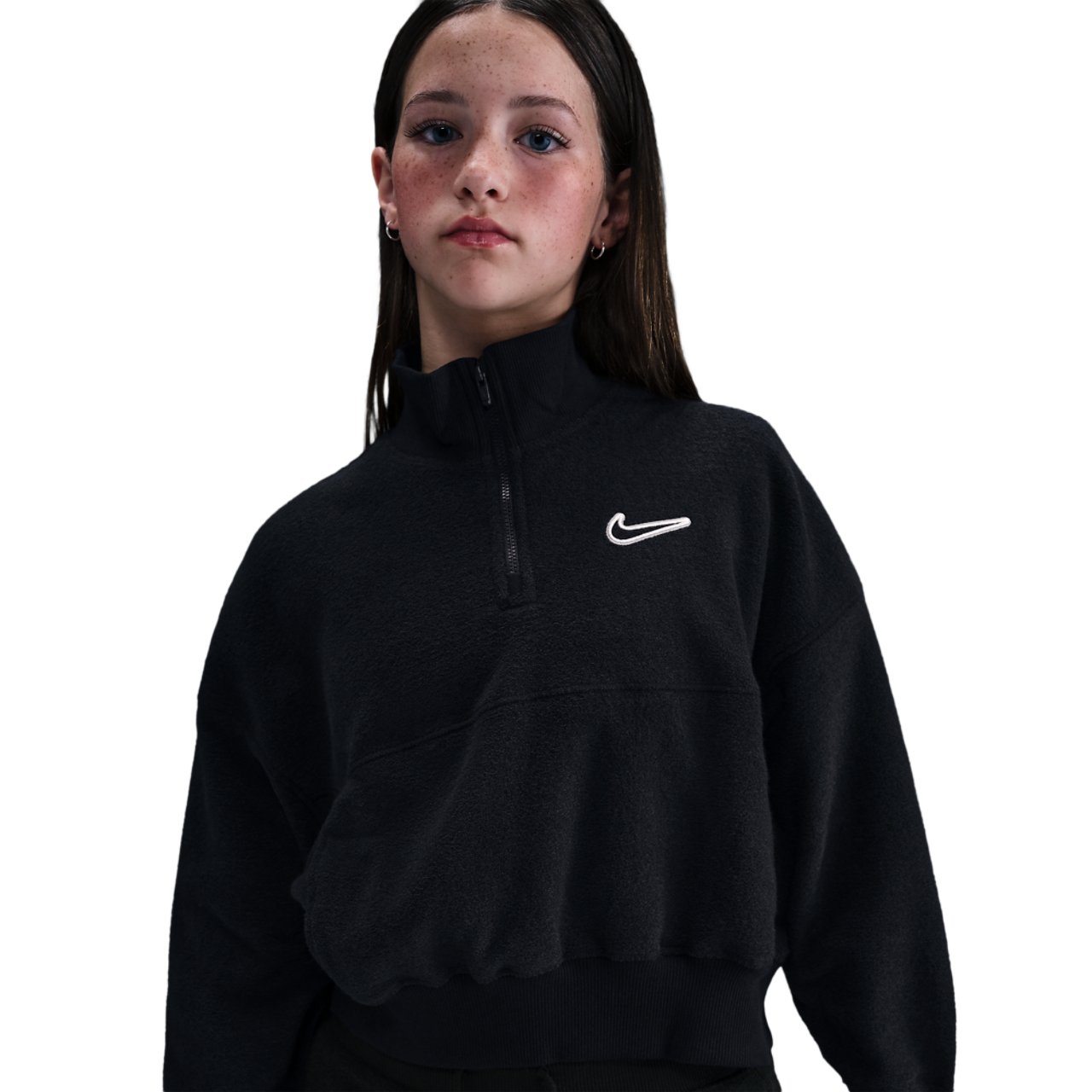 Nike NSW Fleece Long Sleeve Quarter-Zip Image 1 of 4. Tap to open photo gallery.