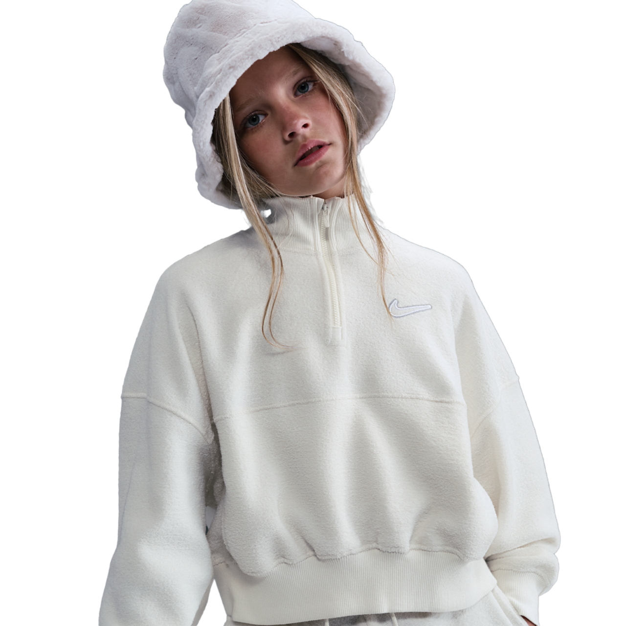 Nike NSW Fleece Long Sleeve Quarter-Zip Image 1 of 5. Tap to open photo gallery.
