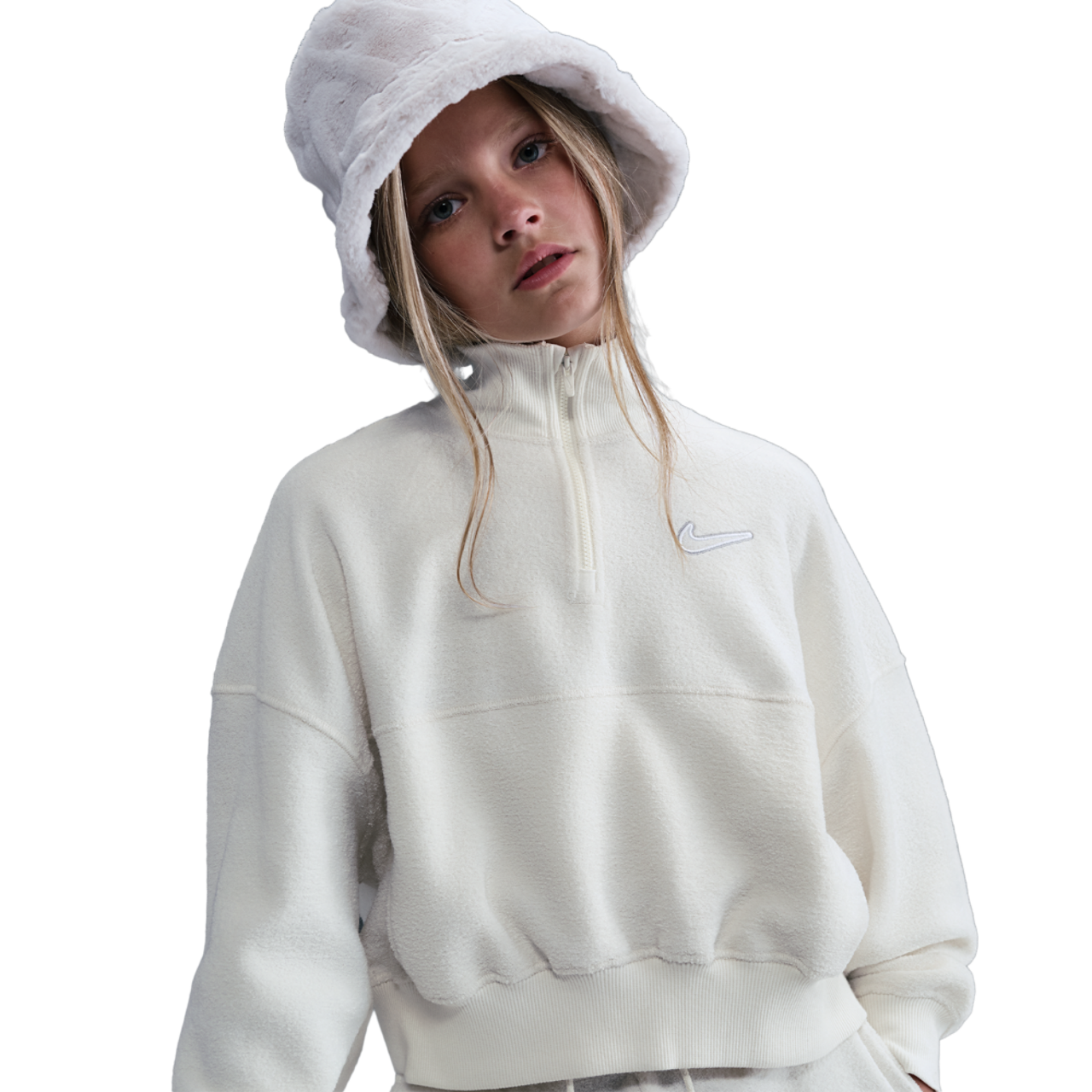 Nike NSW Fleece Long Sleeve Quarter-Zip Image 1 of 5. Tap to open photo gallery.