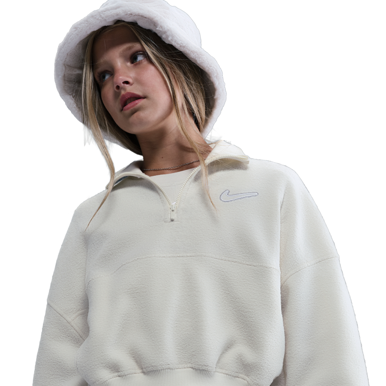 Nike NSW Fleece Long Sleeve Quarter-Zip Image 3 of 5. Tap to open photo gallery.