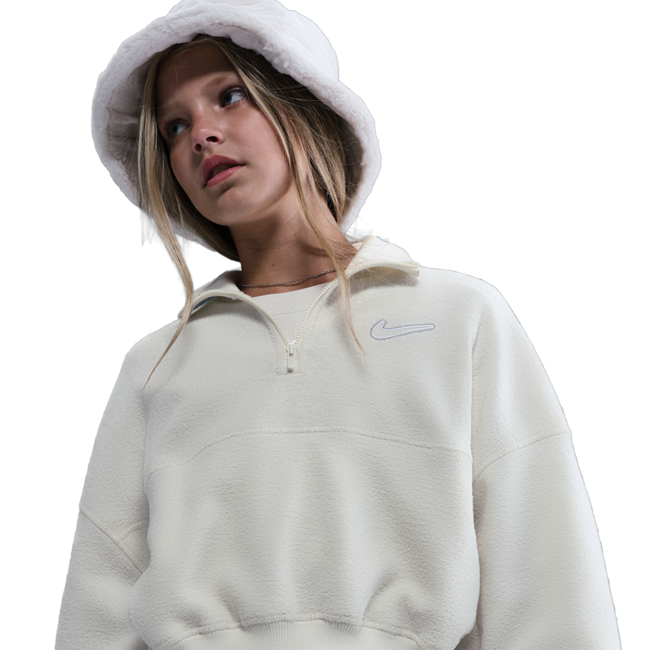 Nike NSW Fleece Long Sleeve Quarter-Zip Image 3 of 5. Tap to open photo gallery.