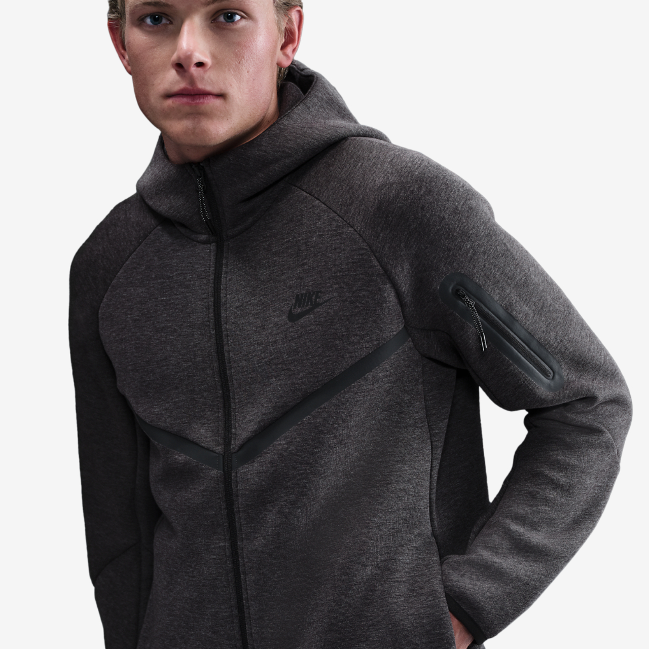 Nike Tech Fleece Full-Zip Windrunner Hoodie Image 1 of 4. Tap to open photo gallery.