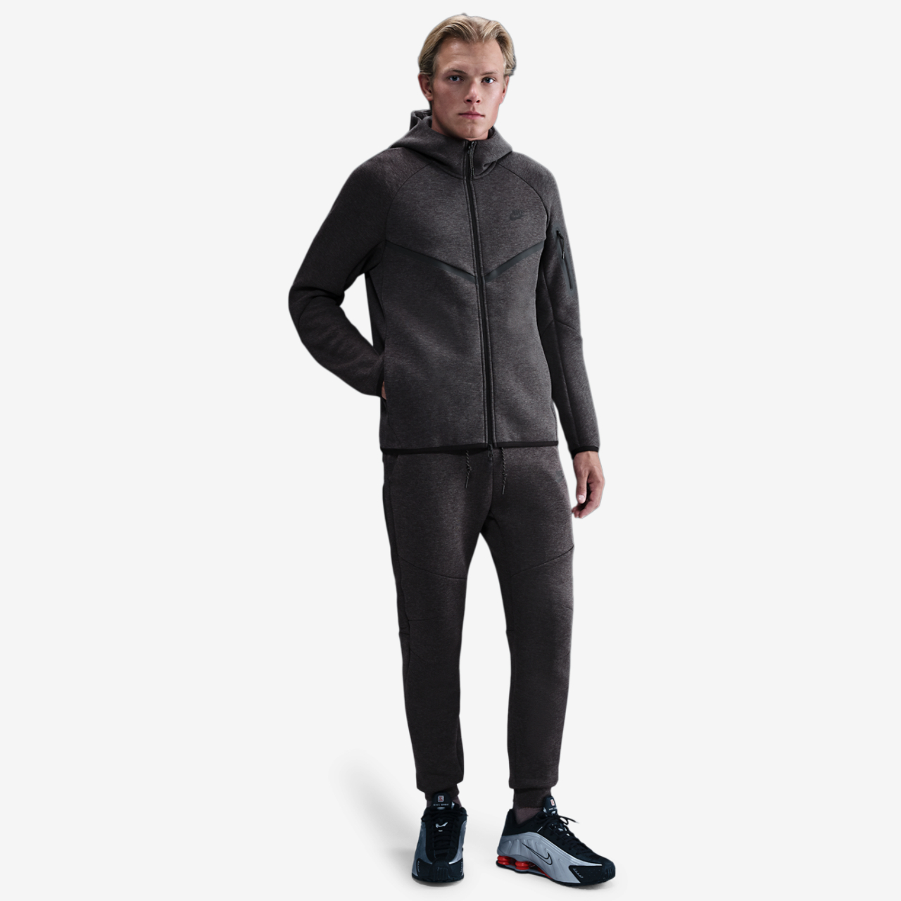 Nike Tech Fleece Full-Zip Windrunner Hoodie Image 3 of 4. Tap to open photo gallery.