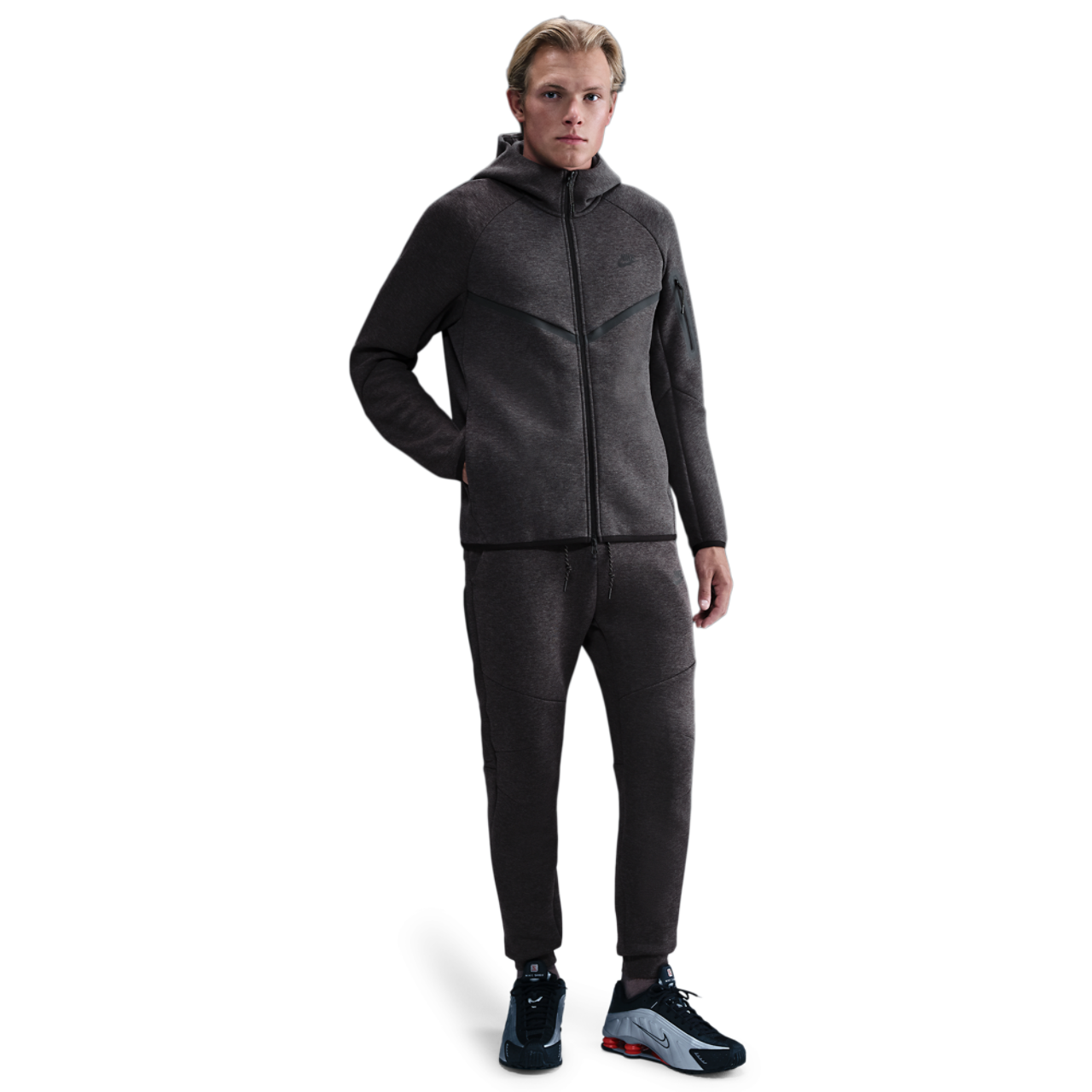 Nike Tech Fleece Full-Zip Windrunner Hoodie Image 3 of 4. Tap to open photo gallery.