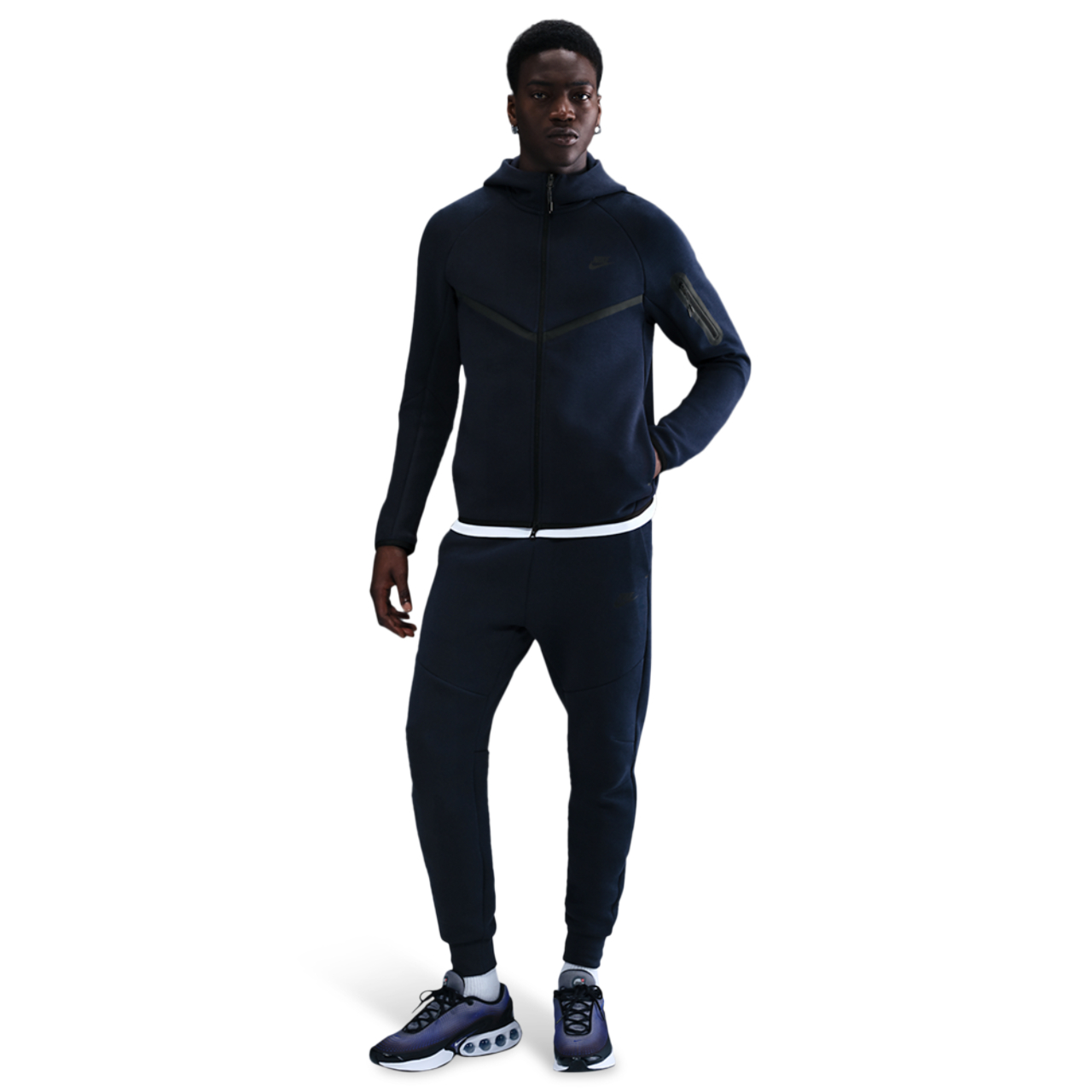Nike Tech Fleece Full-Zip Windrunner Hoodie Image 4 of 5. Tap to open photo gallery.