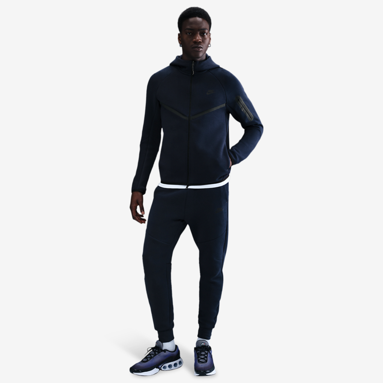 Nike Tech Fleece Full-Zip Windrunner Hoodie Image 4 of 5. Tap to open photo gallery.