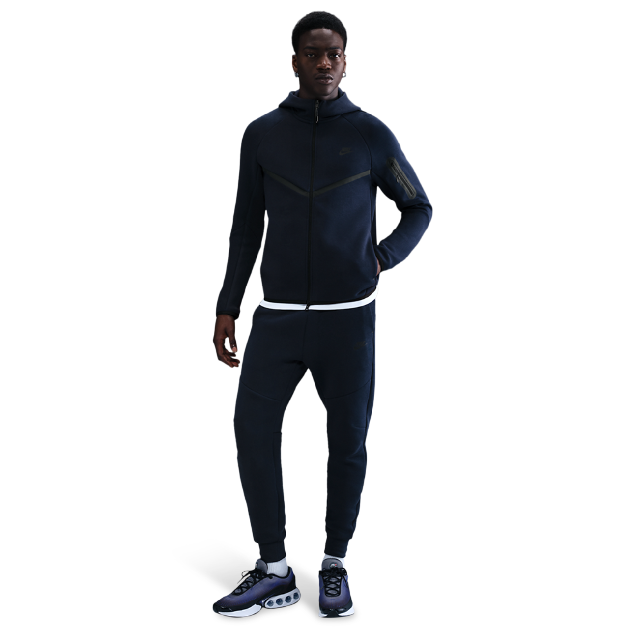 Nike Tech Fleece Full-Zip Windrunner Hoodie Image 4 of 5. Tap to open photo gallery.