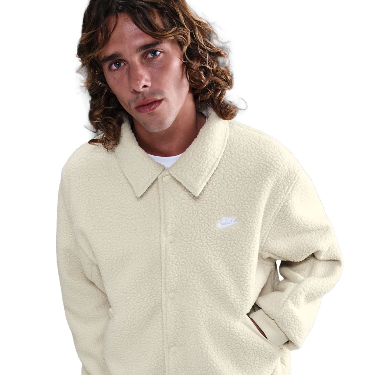 Nike Club Sherpa Coaches Jacket Image 1 of 4. Tap to open photo gallery.