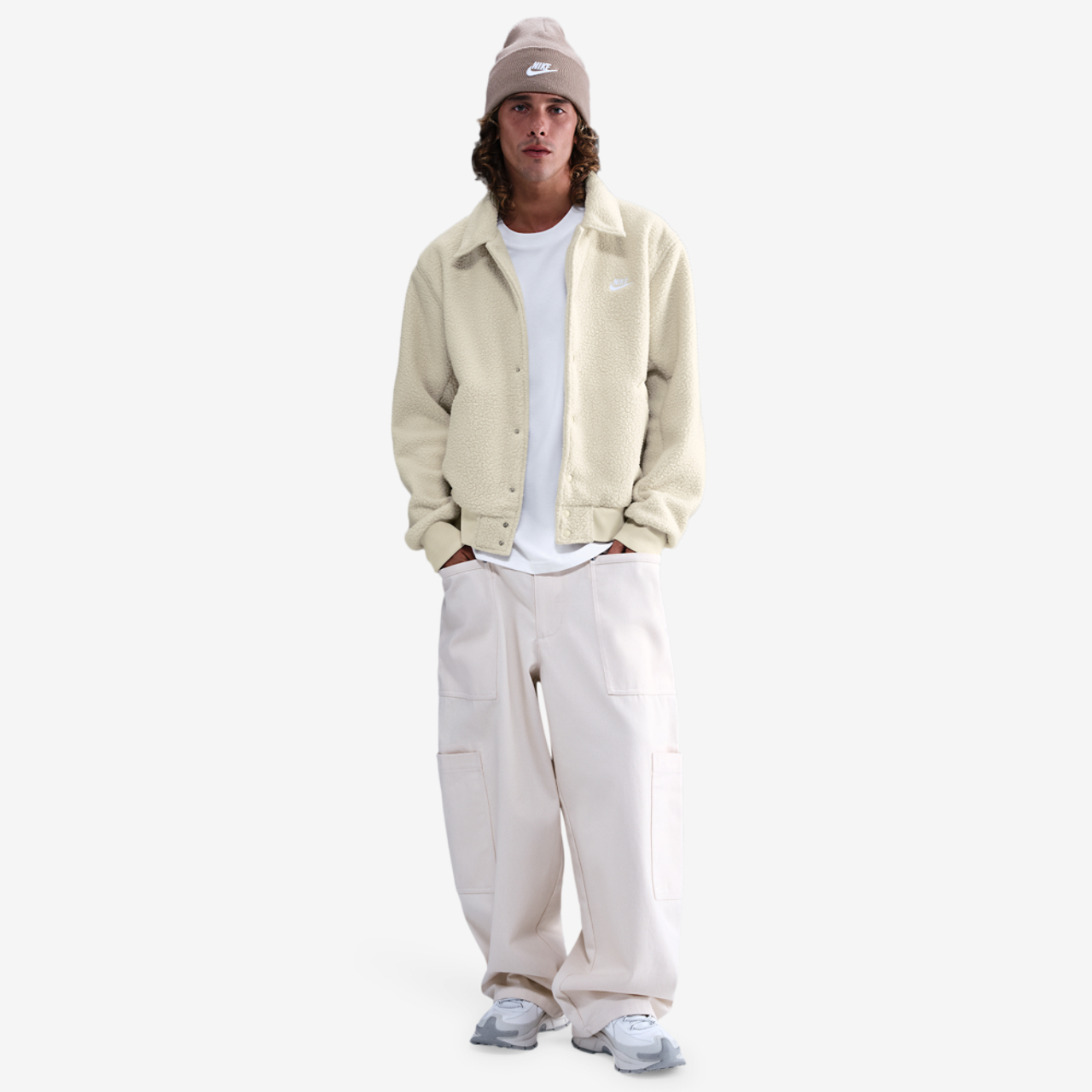 Nike Club Sherpa Coaches Jacket Image 3 of 4. Tap to open photo gallery.