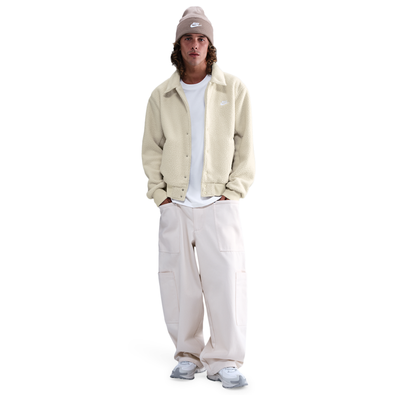 Nike Club Sherpa Coaches Jacket Image 3 of 4. Tap to open photo gallery.