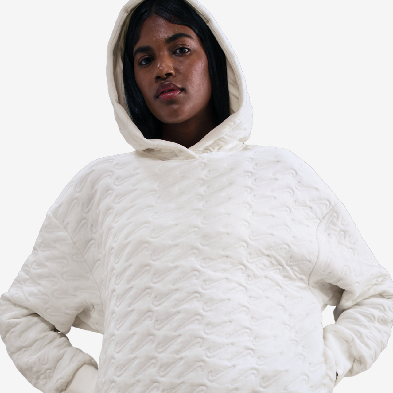 Nike NSW Phoenix Fleece Loose AOJ Pullover Hoodie Image 1 of 4. Tap to open photo gallery.