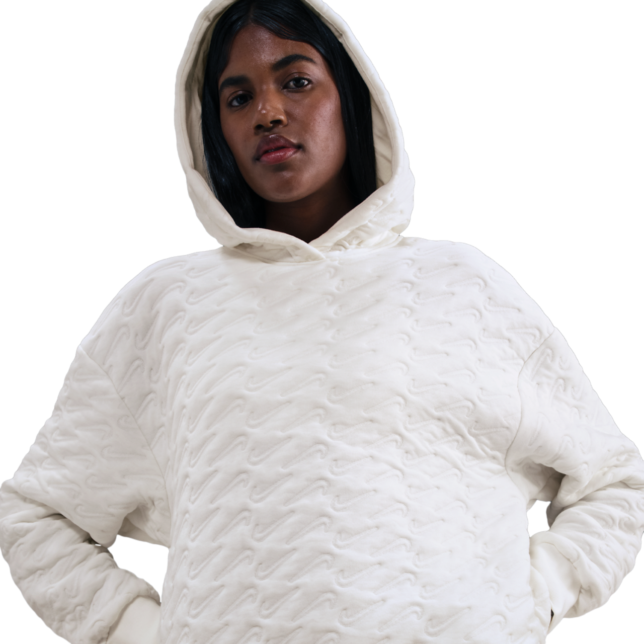 Nike NSW Phoenix Fleece Loose AOJ Pullover Hoodie Image 1 of 4. Tap to open photo gallery.