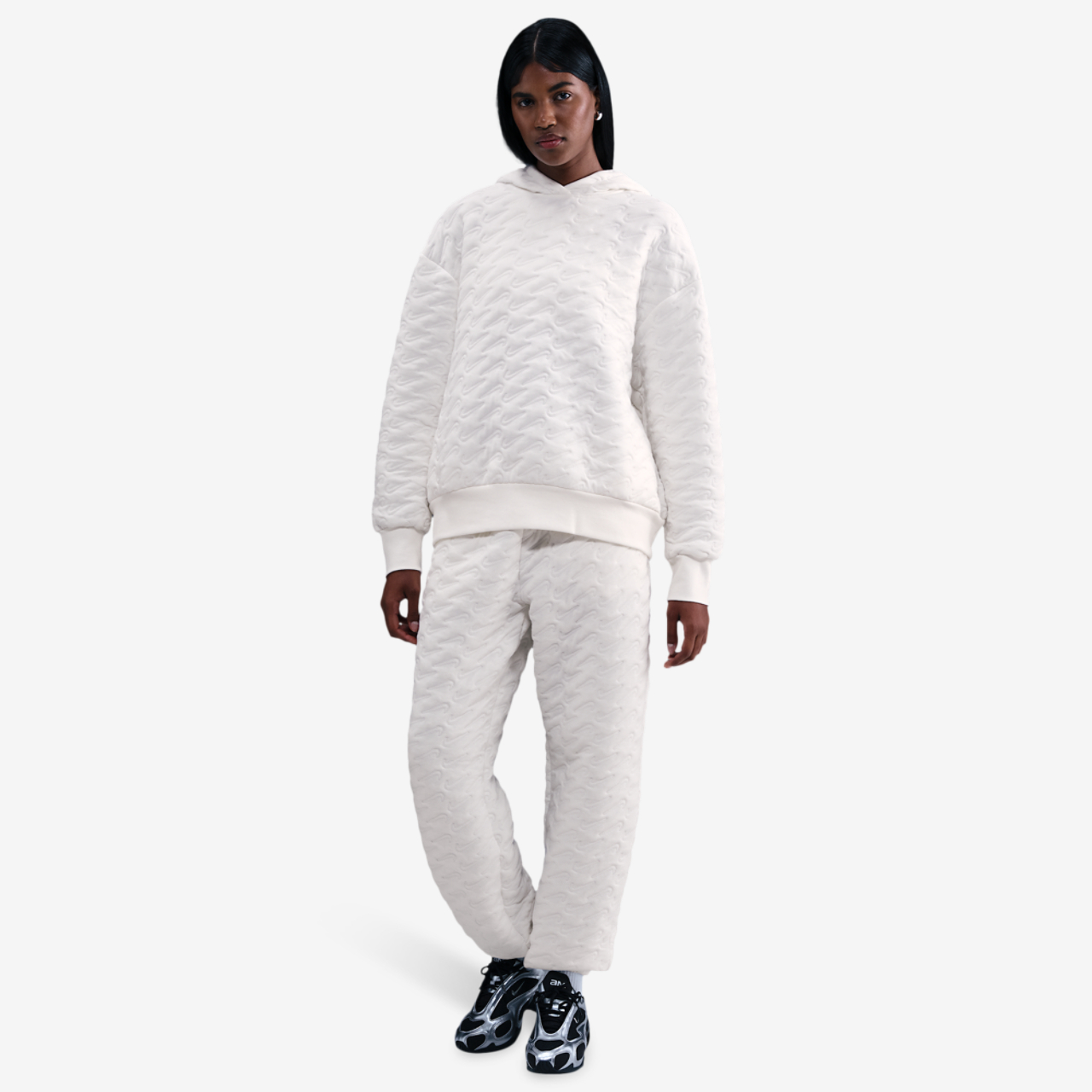 Nike NSW Phoenix Fleece Loose AOJ Pullover Hoodie Image 3 of 4. Tap to open photo gallery.