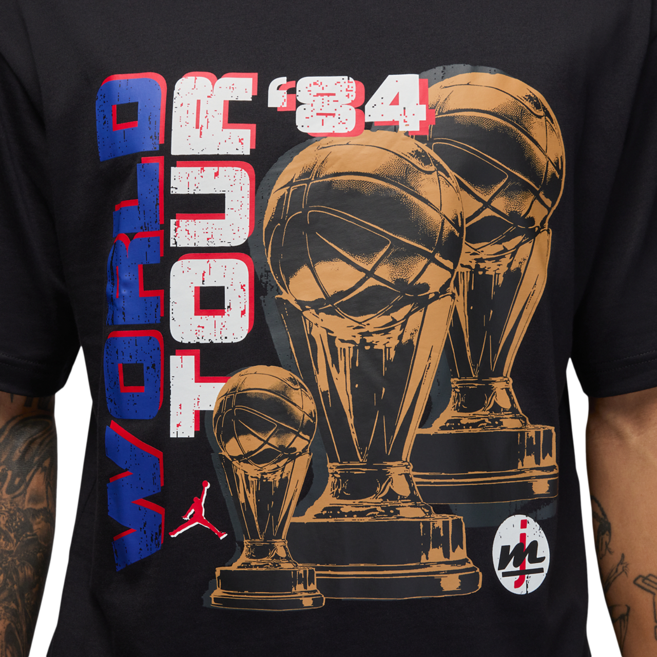Jordan NC World Tour Short Sleeve Crewneck Image 1 of 4. Tap to open photo gallery.