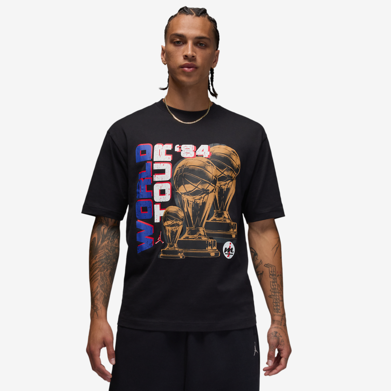 Jordan NC World Tour Short Sleeve Crewneck Image 3 of 4. Tap to open photo gallery.