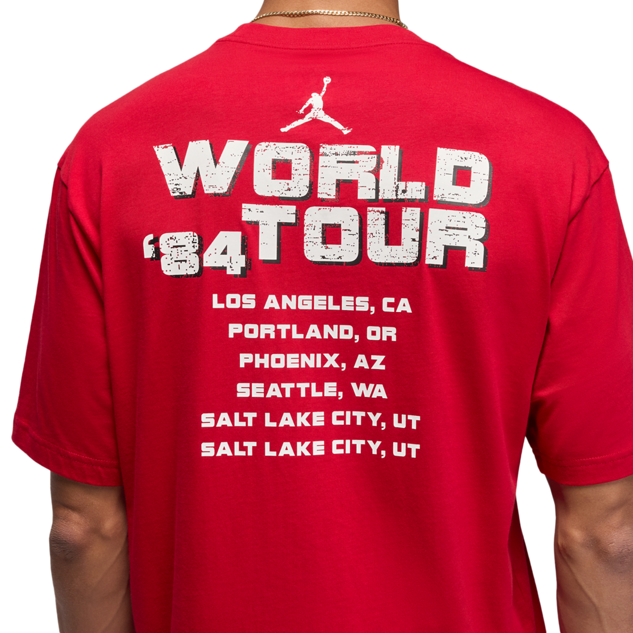 Jordan NC World Tour Short Sleeve Crewneck Image 2 of 4. Tap to open photo gallery.
