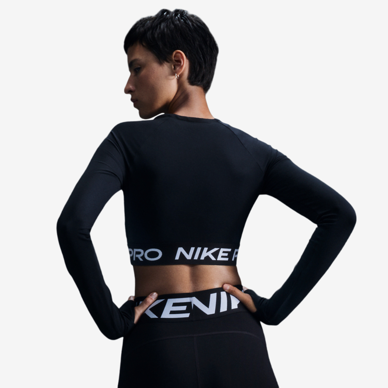 Nike Pro Dri-FIT 365 Crop Long Sleeve Image 2 of 8. Tap to open photo gallery.