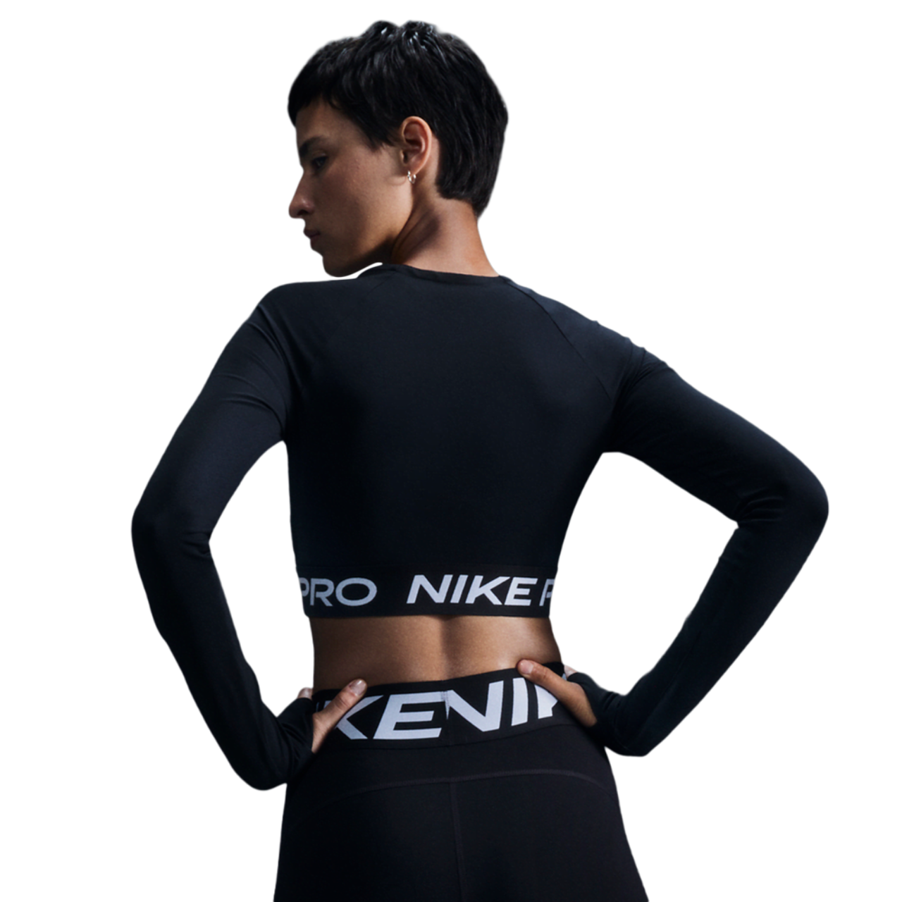 Nike Pro Dri-FIT 365 Crop Long Sleeve Image 2 of 8. Tap to open photo gallery.