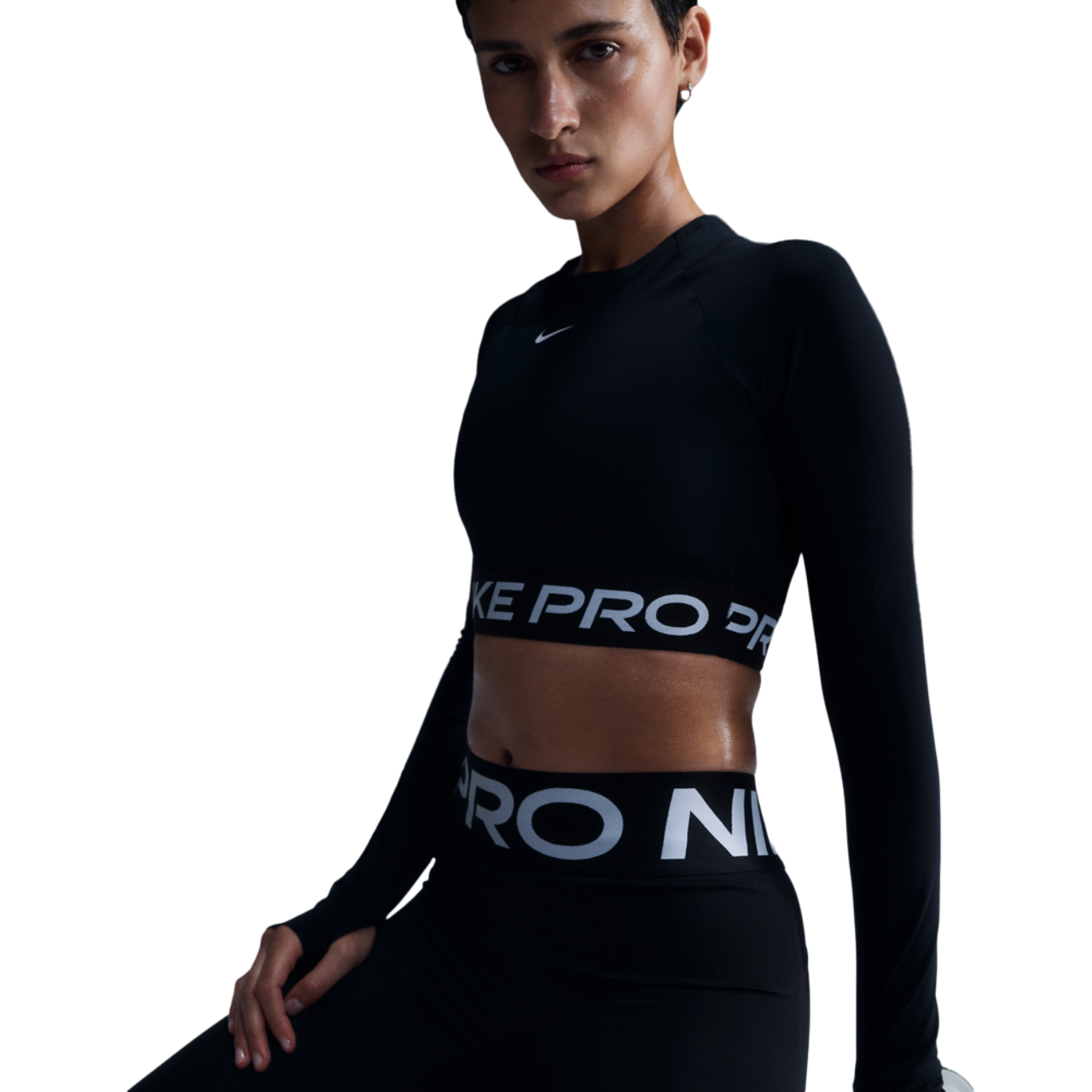 Nike Pro Dri-FIT 365 Crop Long Sleeve Image 4 of 8. Tap to open photo gallery.