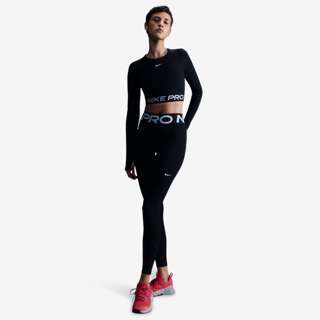 Nike Pro Dri-FIT 365 Crop Long Sleeve Image 6 of 8. Tap to open photo gallery.