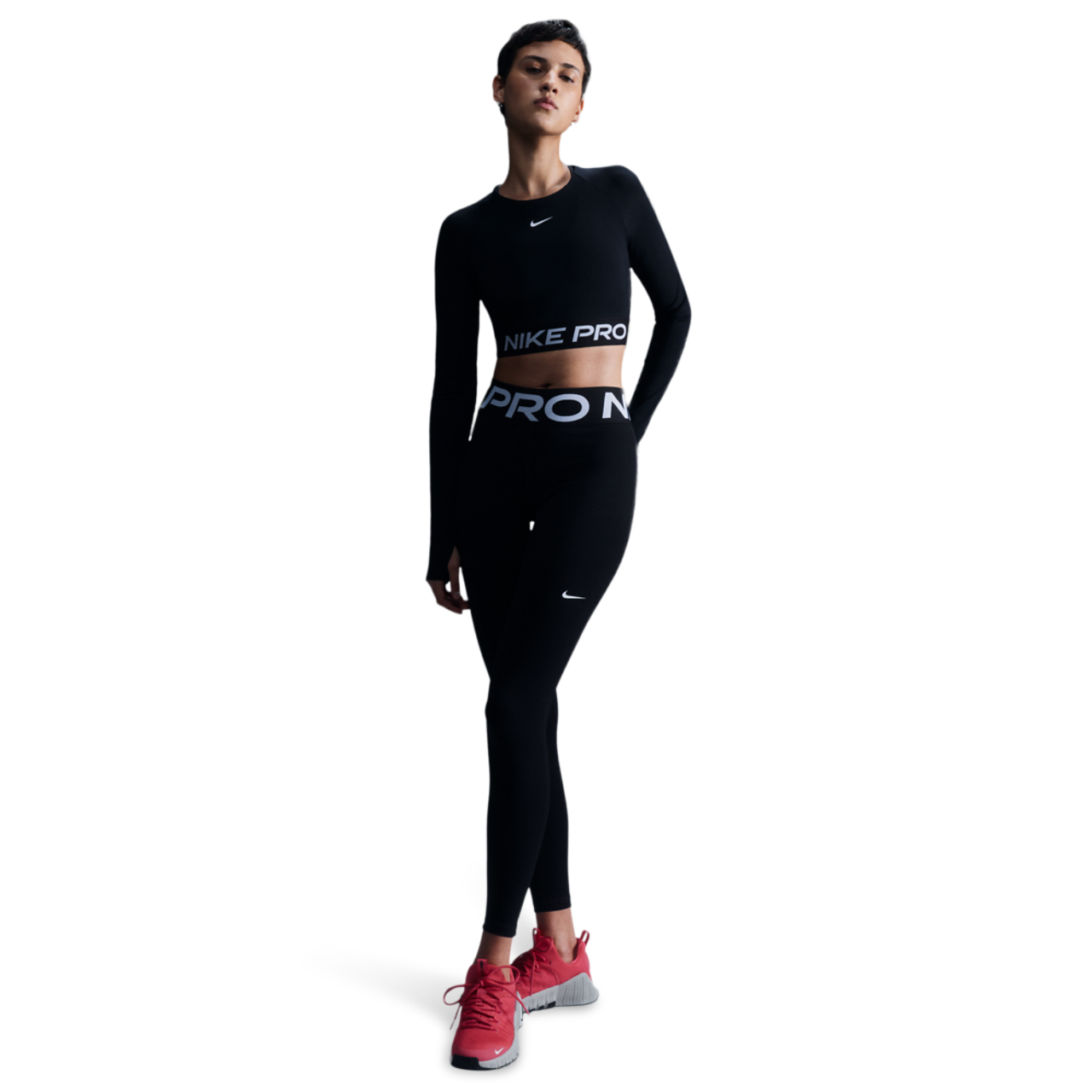 Nike Pro Dri-FIT 365 Crop Long Sleeve Image 6 of 8. Tap to open photo gallery.