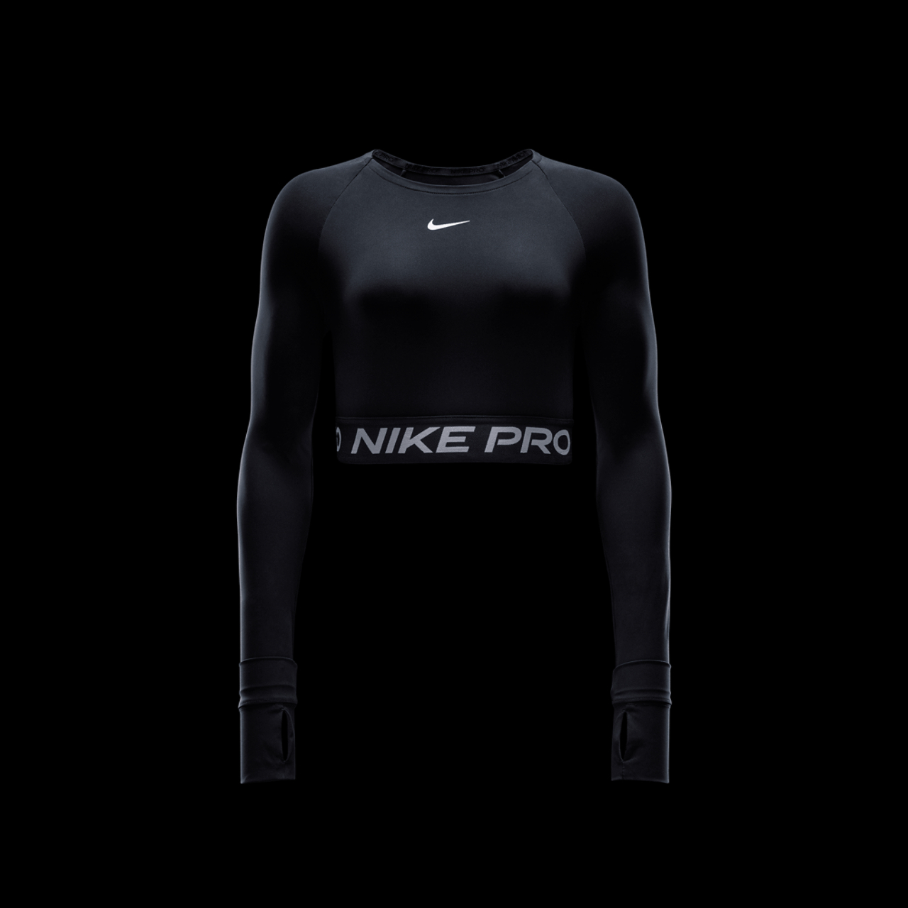 Nike Pro Dri-FIT 365 Crop Long Sleeve Image 8 of 8. Tap to open photo gallery.