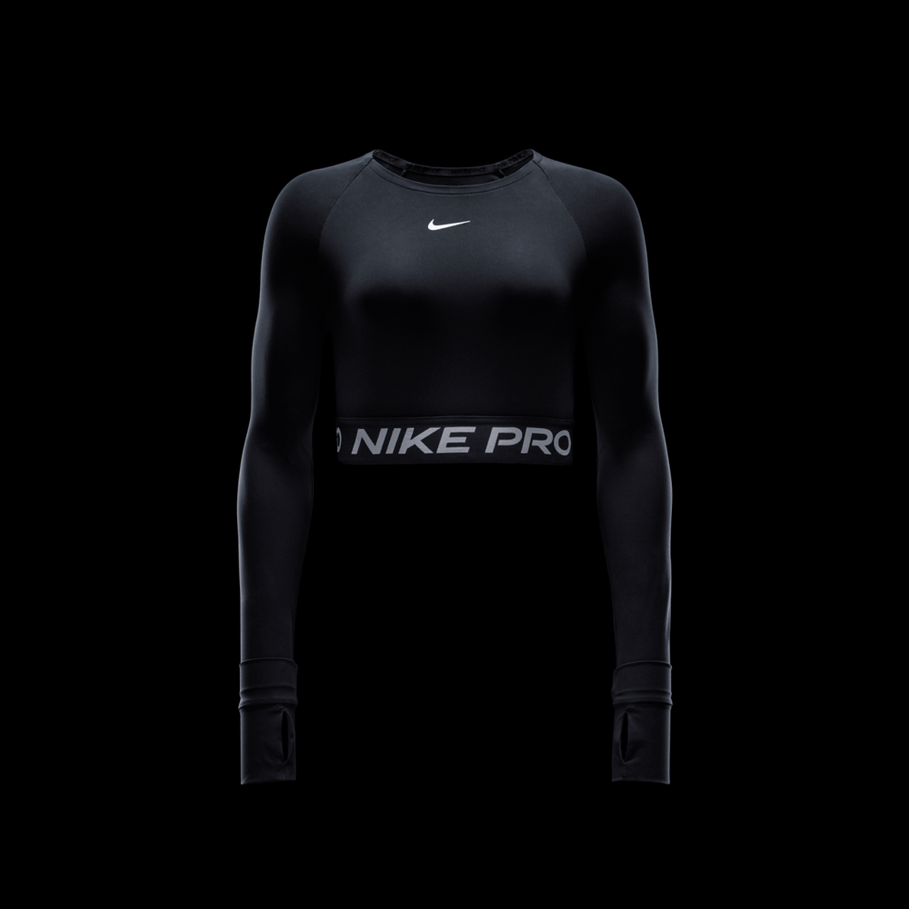Nike Pro Dri-FIT 365 Crop Long Sleeve Image 8 of 8. Tap to open photo gallery.
