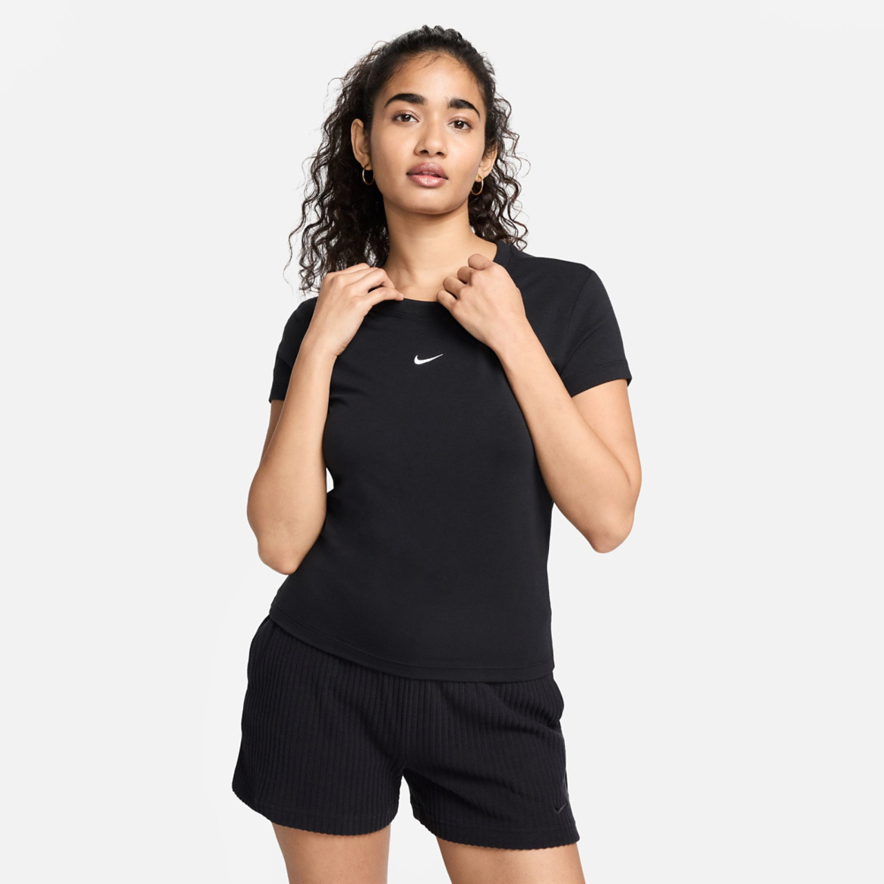Nike Chill Knit Crop T-Shirt Image 1 of 2. Tap to open photo gallery.