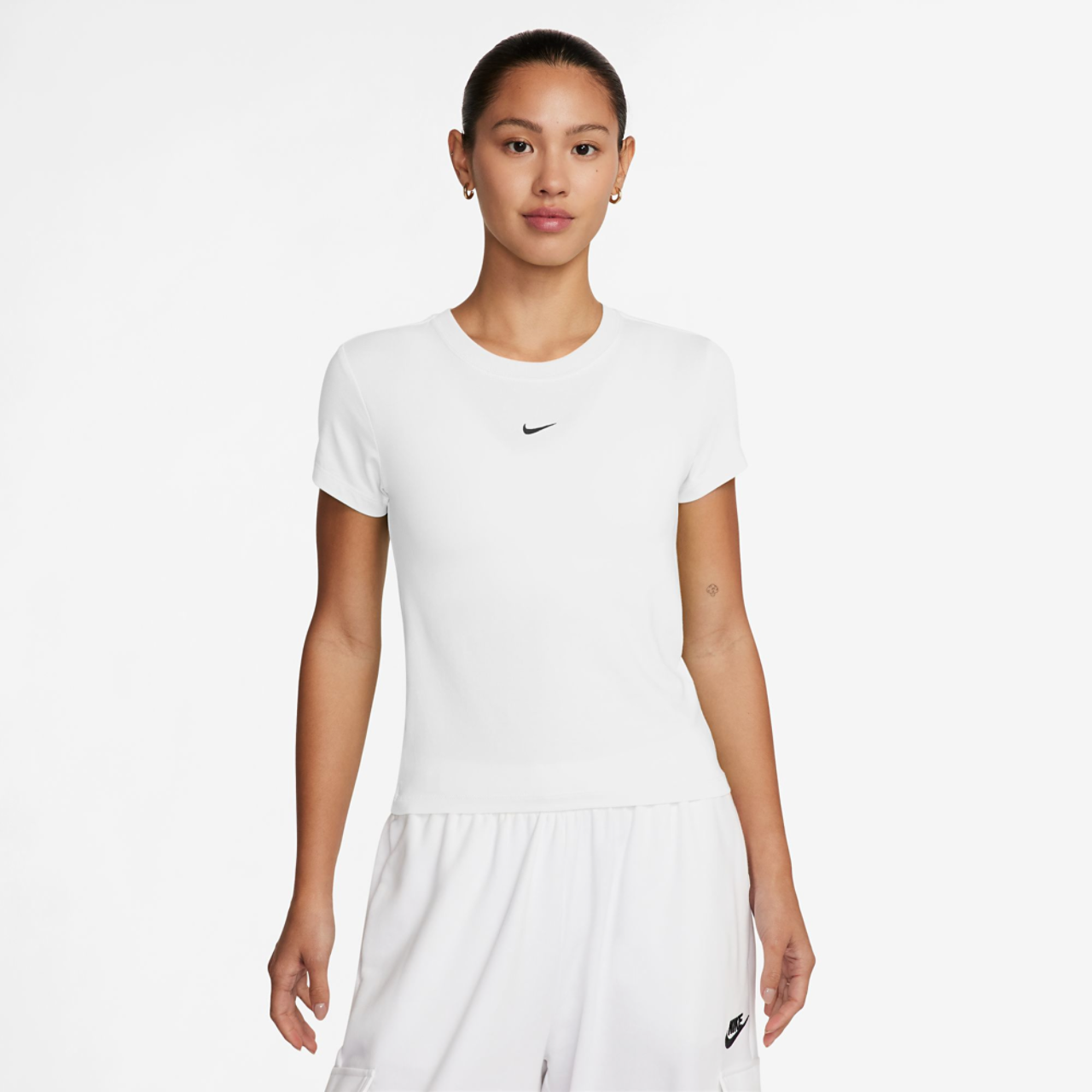 Nike Chill Knit Crop T-Shirt Image 1 of 2. Tap to open photo gallery.