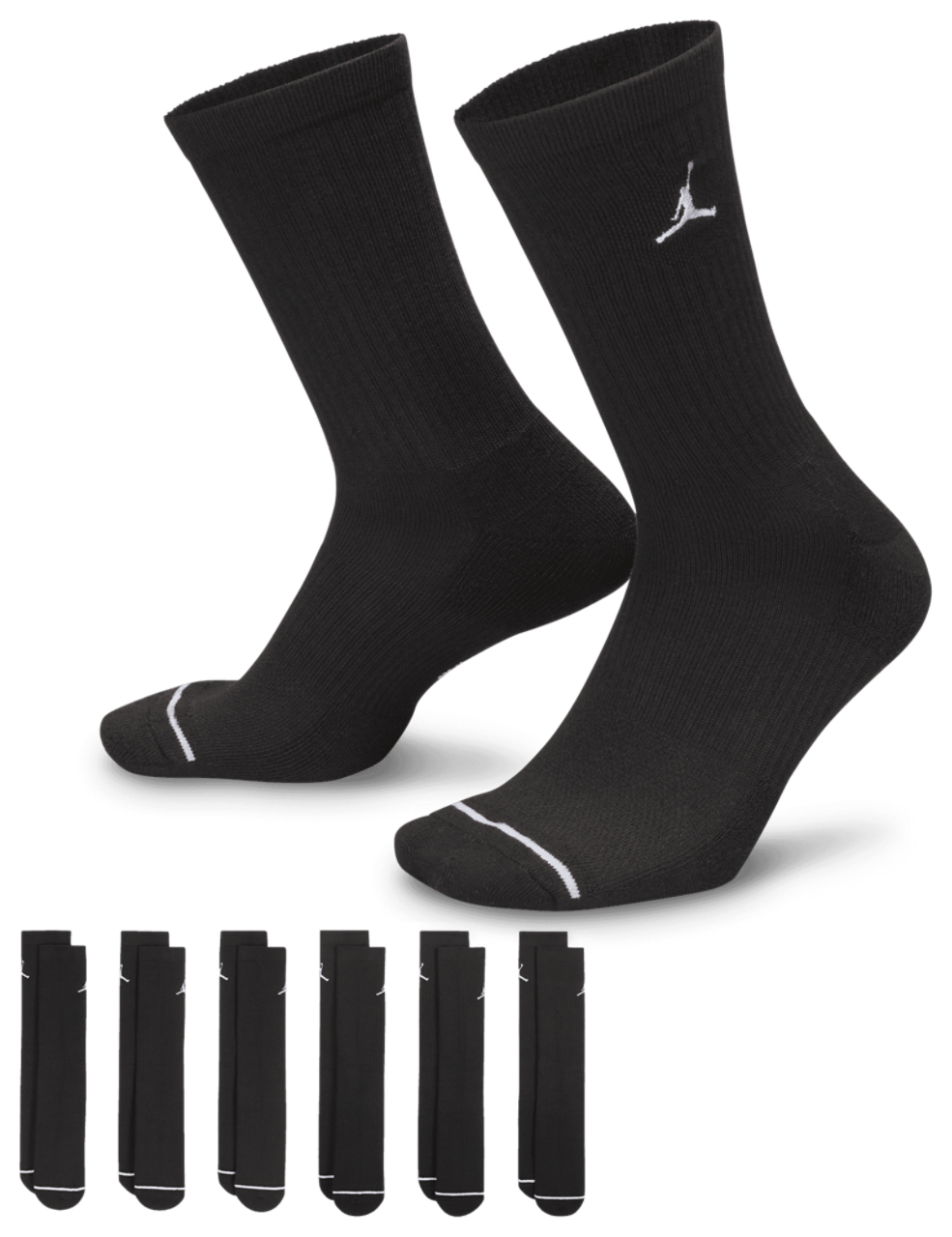 Jordan Cushion Ply Crew Sock 6 Pack Image 1 of 4. Tap to open photo gallery.