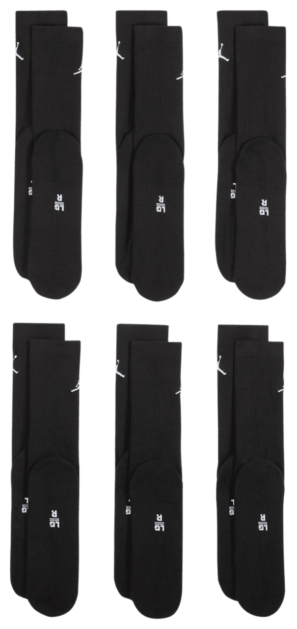 Jordan Cushion Ply Crew Sock 6 Pack Image 3 of 4. Tap to open photo gallery.