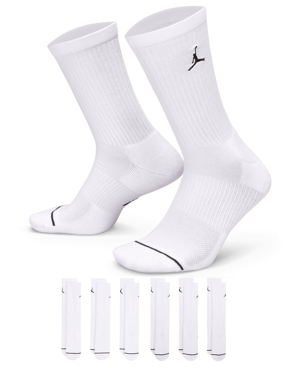 Jordan Cushion Ply Crew Sock 6 Pack Image 1 of 4. Tap to open photo gallery.