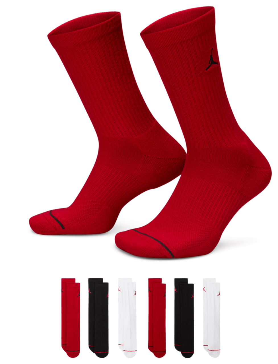 Jordan Cushion Ply Crew Sock 6 Pack Image 1 of 4. Tap to open photo gallery.