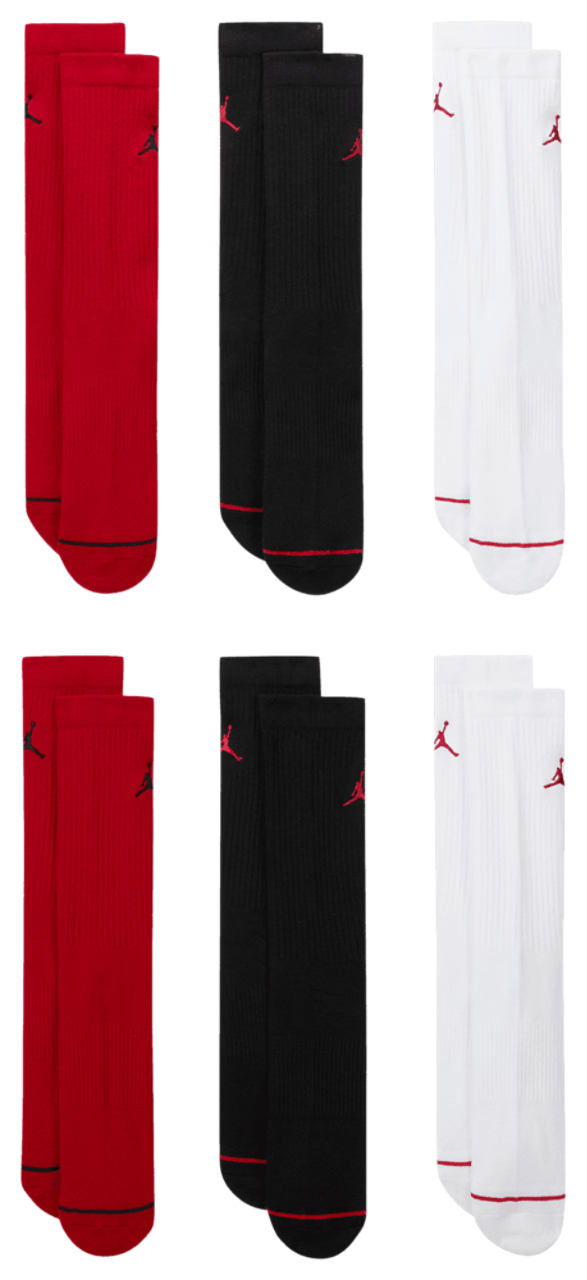 Jordan Cushion Ply Crew Sock 6 Pack Image 2 of 4. Tap to open photo gallery.
