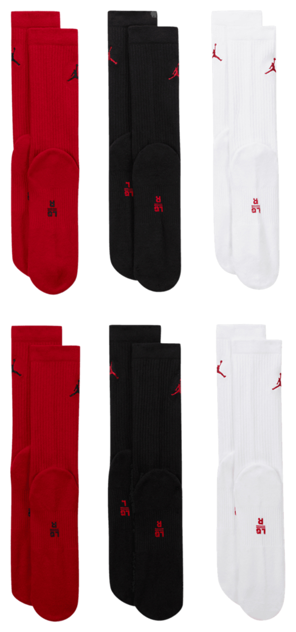 Jordan Cushion Ply Crew Sock 6 Pack Image 3 of 4. Tap to open photo gallery.