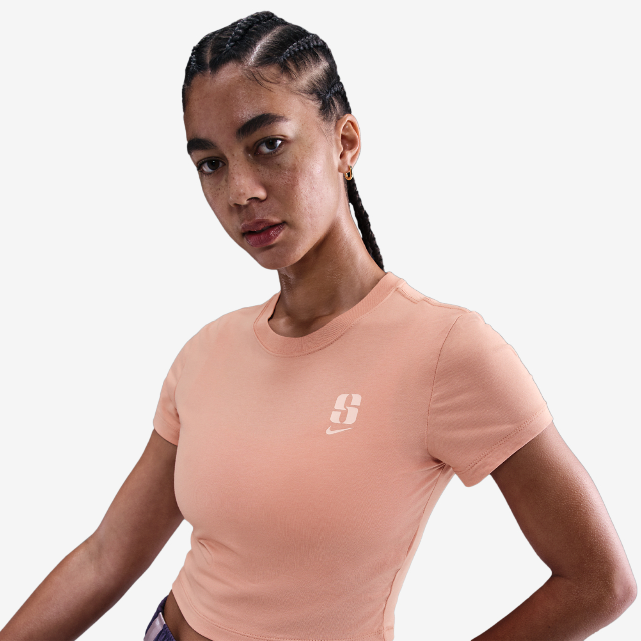 Nike Sabrina Short Sleeve Crop T-Shirt Image 1 of 3. Tap to open photo gallery.