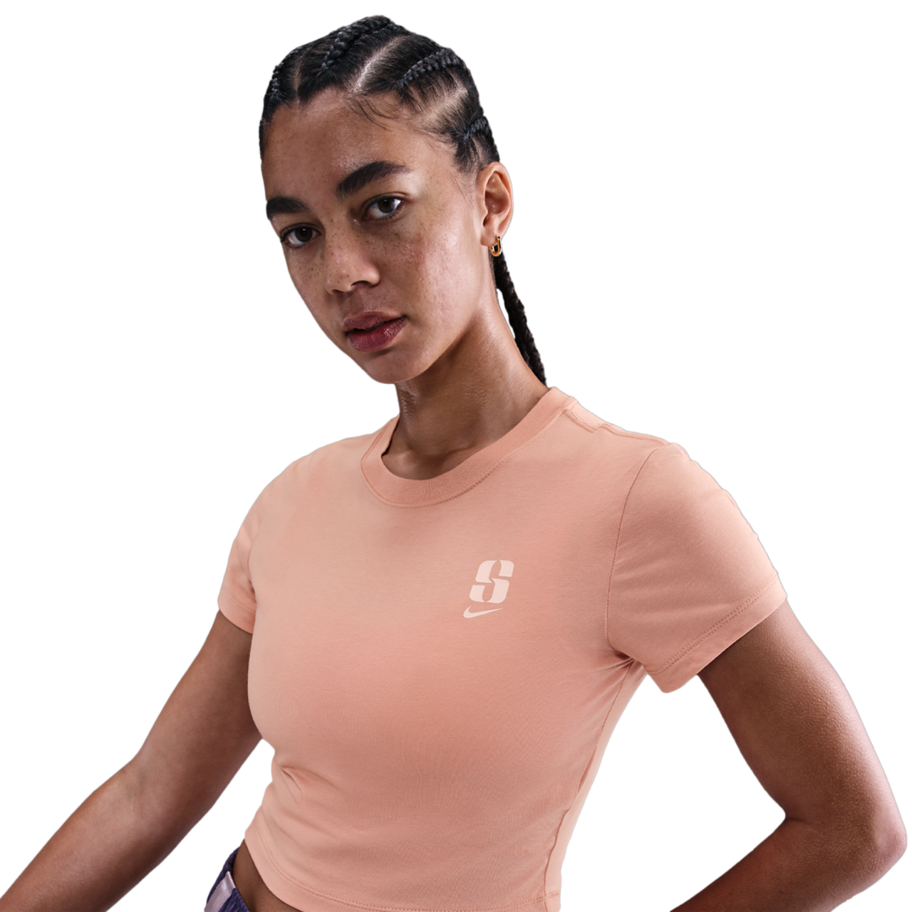Nike Sabrina Short Sleeve Crop T-Shirt Image 1 of 3. Tap to open photo gallery.