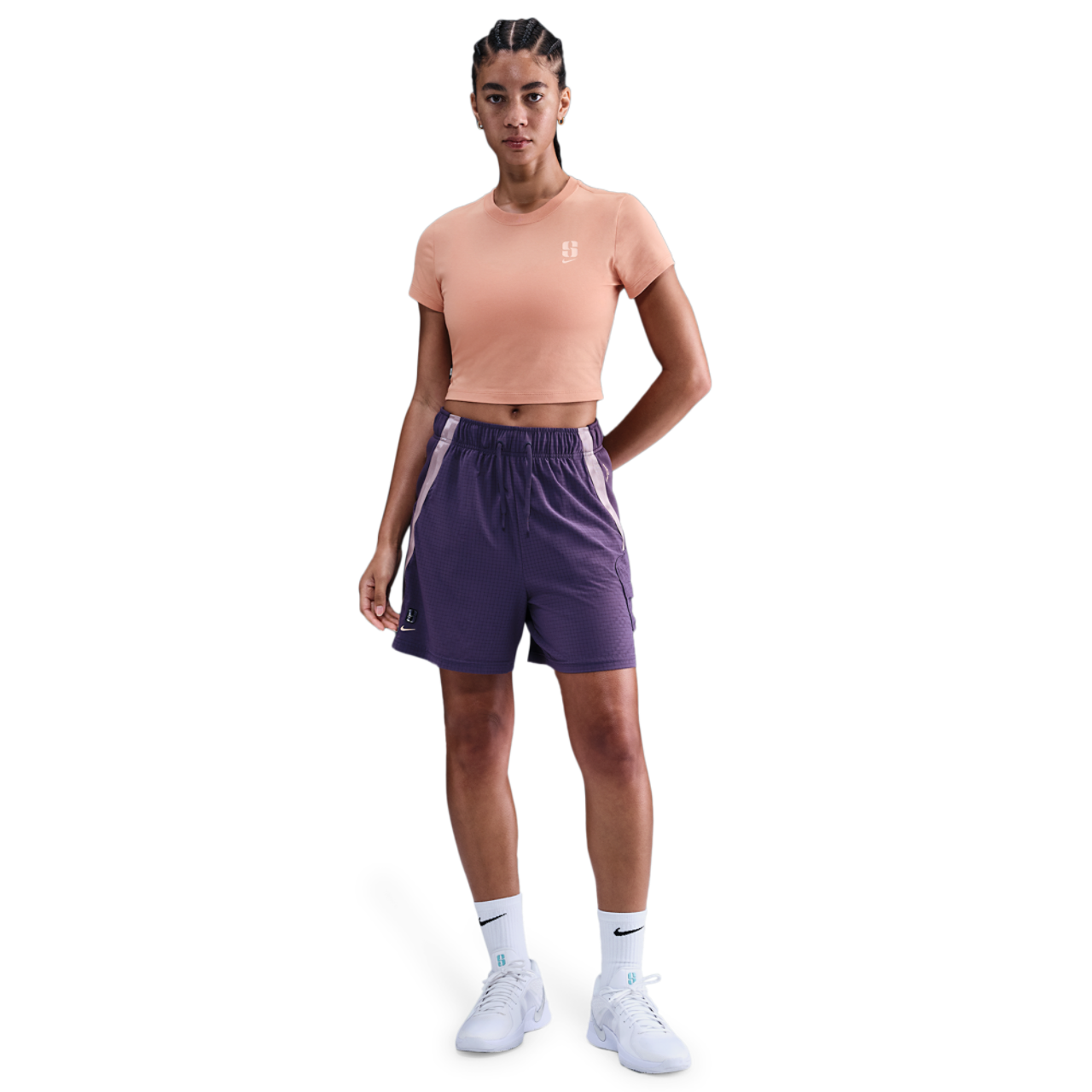 Nike Sabrina Short Sleeve Crop T-Shirt Image 3 of 3. Tap to open photo gallery.
