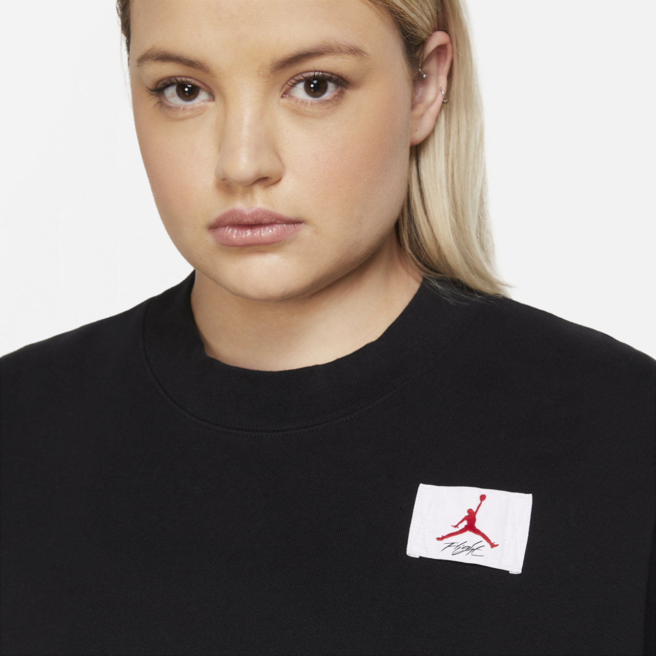 Jordan Plus Flight Fleece Crew Image 4 of 4. Tap to open photo gallery.