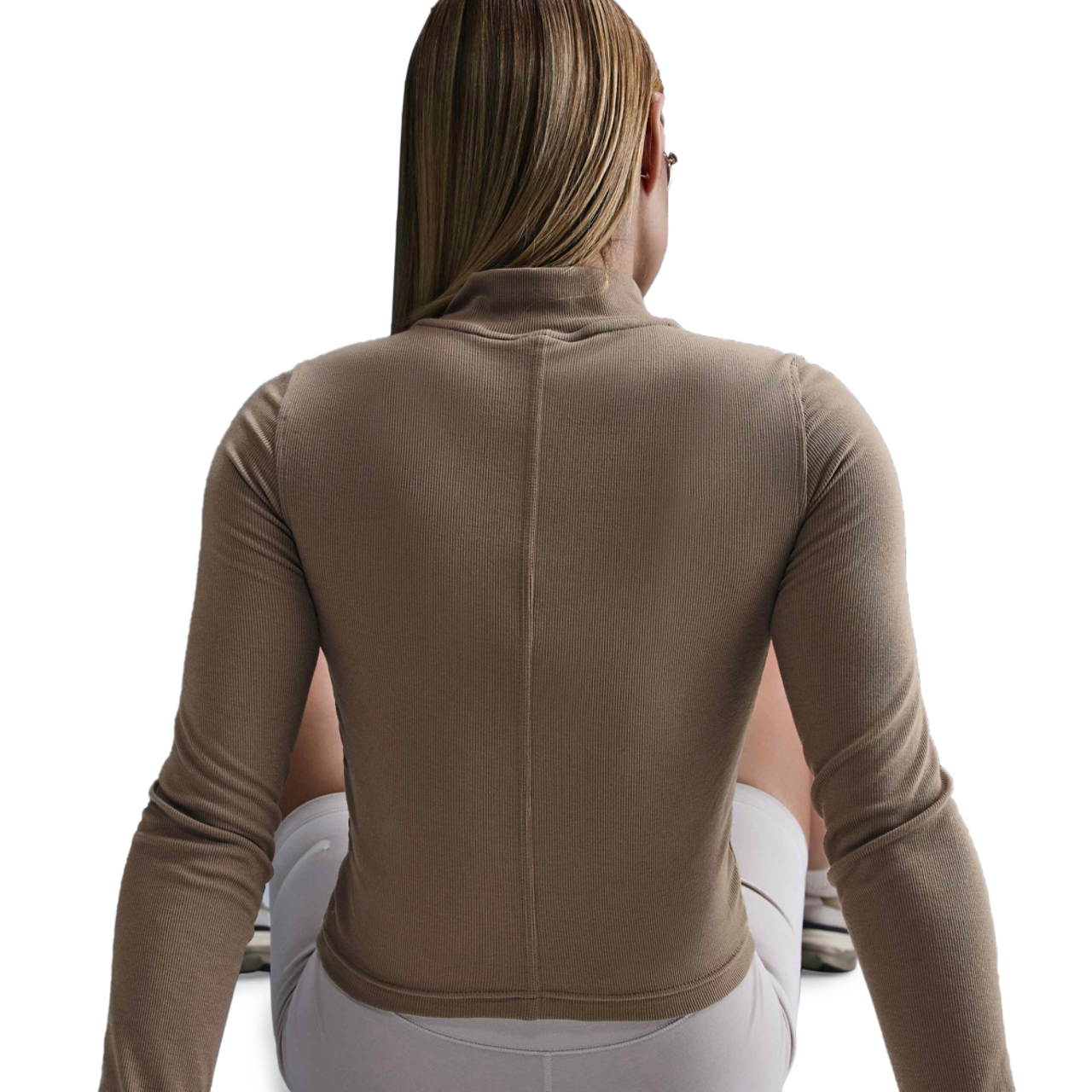 Nike NSW Essential Rib Mock Long Sleeve Top Image 2 of 5. Tap to open photo gallery.