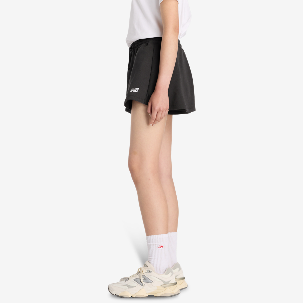 New Balance French Terry Circle Shorts Image 3 of 6. Tap to open photo gallery.