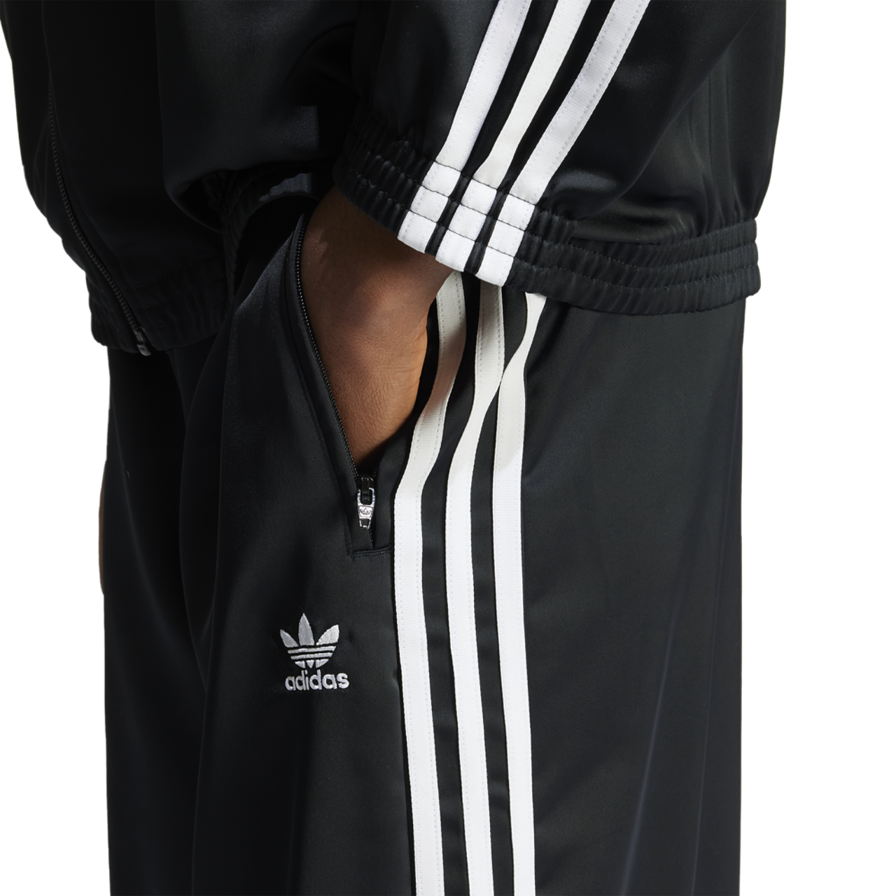 adidas Originals Satin Wide Leg Track Pants Image 3 of 5. Tap to open photo gallery.