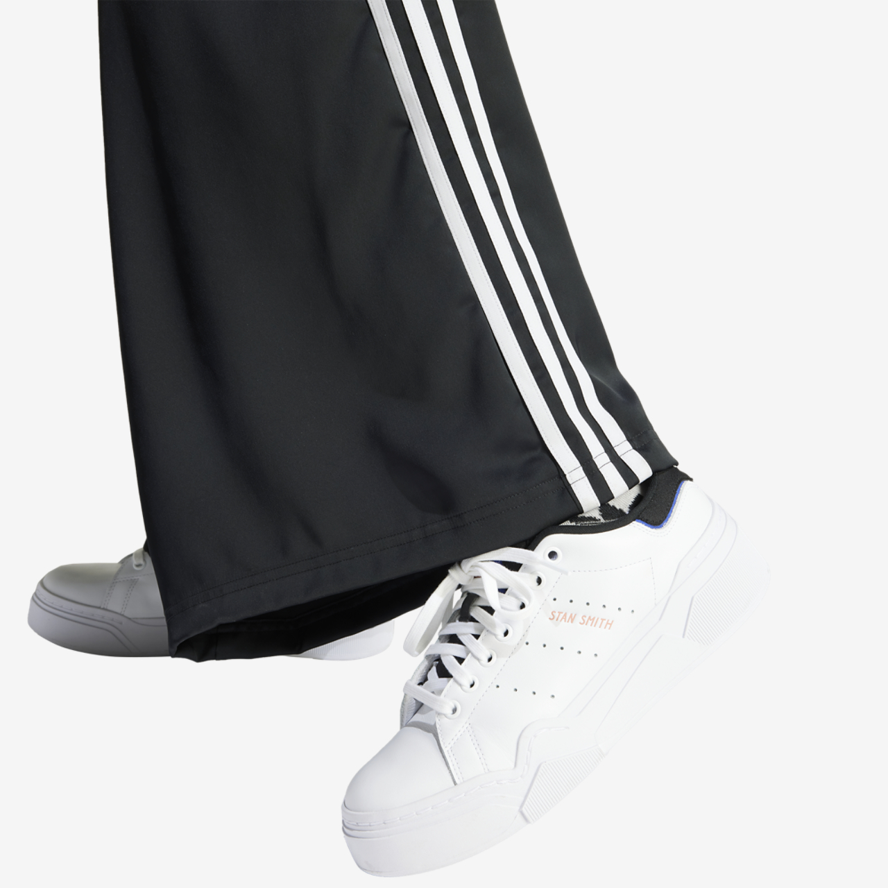 adidas Originals Satin Wide Leg Track Pants Image 4 of 5. Tap to open photo gallery.