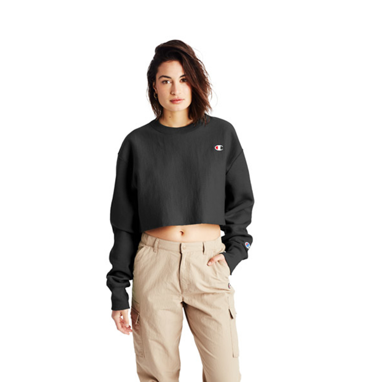 Champion Reverse Weave Cropped Cut Off Crew Image 2 of 2. Tap to open photo gallery.
