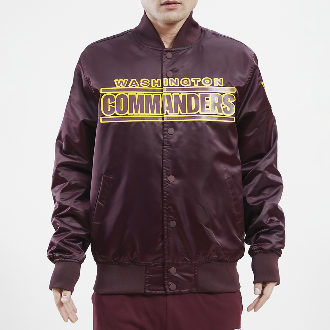 Pro Standard Commanders Big Logo Satin Jacket Image 1 of 4. Tap to open photo gallery.