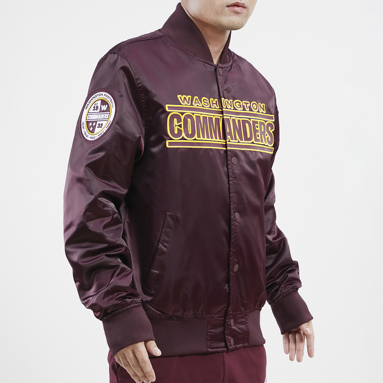 Pro Standard Commanders Big Logo Satin Jacket Image 3 of 4. Tap to open photo gallery.