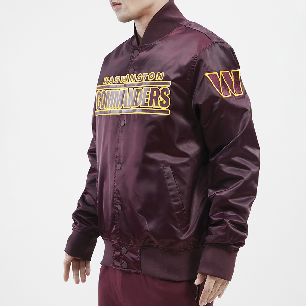 Pro Standard Commanders Big Logo Satin Jacket Image 4 of 4. Tap to open photo gallery.