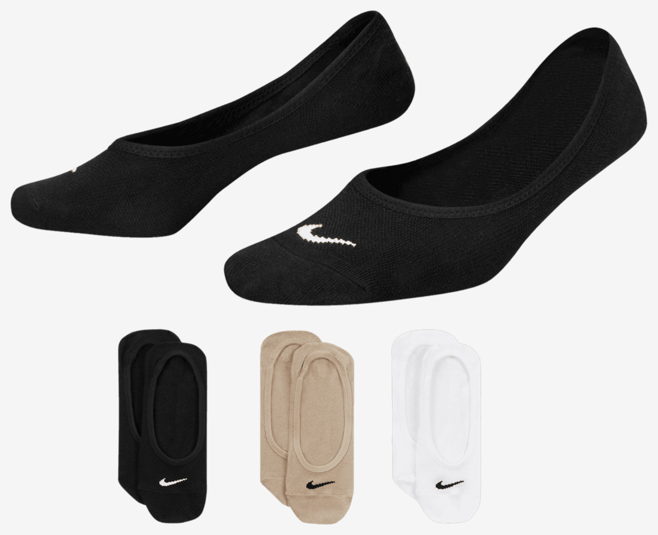 Nike 3PK Studio Lightweight Footie Image 4 of 4. Tap to open photo gallery.